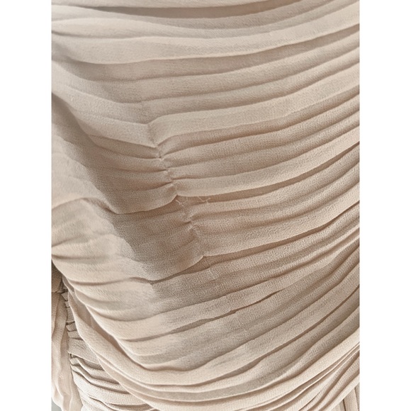 Burberry London Nude Ruched Pleated Chiffon Cocktail Dress - Picture 12 of 15